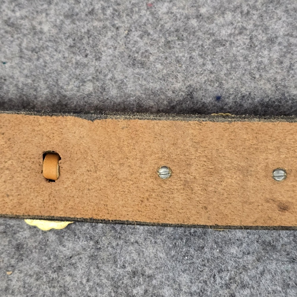 Vintage Jacobs Leather Belt Small Brown Cat Concho No Buckle USA CT 27.5" - Picture 15 of 16